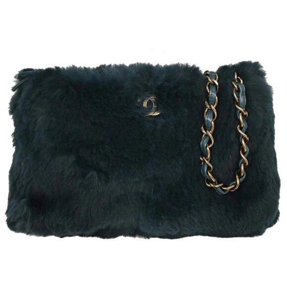 Chanel Blue Fur Chain Shoulder Bag 154080 - Picture 1 of 10